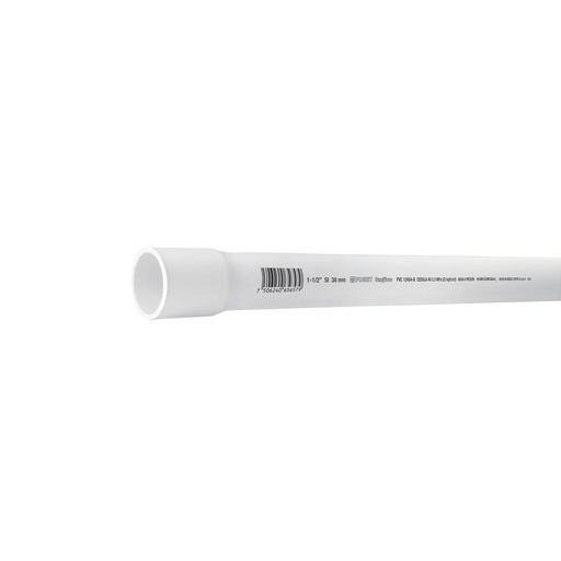 [45521] Tubo de 1-1/2' PVC hidráulico cédula 40, 3m, 2.3kg, FOSET PVC-005