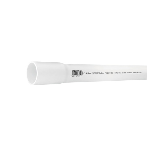 [45522] Tubo de 2' PVC hidráulico cédula 40, 3m, 3.1kg, FOSET PVC-006