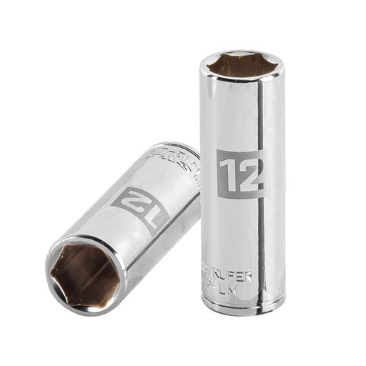 [13206] Dado largo de 12 mm, 6 puntas, cuadro 1/4', TRUPER D-1412-LM