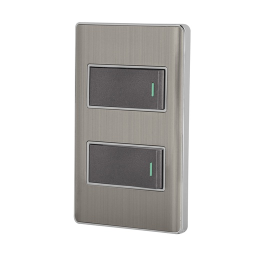 [47835] Placa armada acero 1 interruptor y 1 de 3 vías 1 mód, Lisboa PA-APDO1-ELA