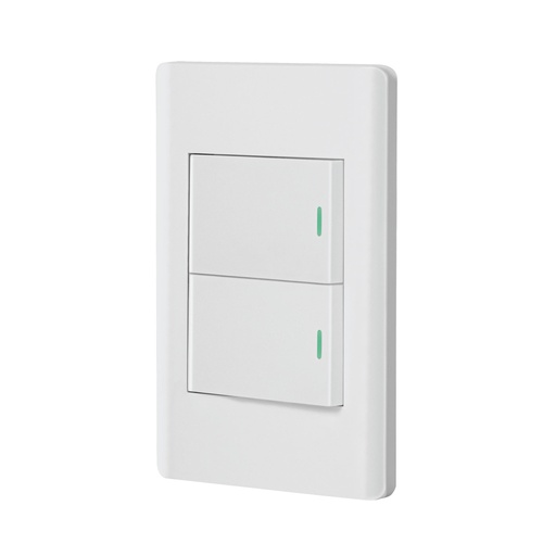 [47961] Placa armada blanca 1 interruptor y 1 de 3vías 1.5mód,Lisboa PA-APDO15-ELB