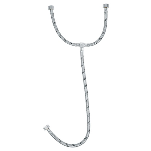 [49124] Manguera 'T' lavabo/fregadero,acero inox,1/2'x1/2'x1/2',55cm FTE-55X