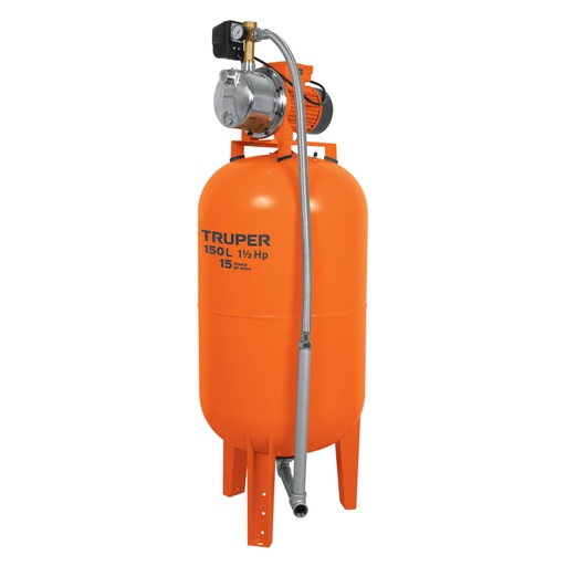 [12257] Equipo hidroneumático 150L, jet inoxidable 1-1/2 HP, TRUPER HIDR-1-1/2X150