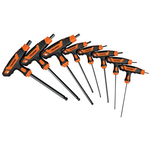 [100933] Juego 8 llaves hexagonales mm extralargas mango T,punta bola ALL-8TMX
