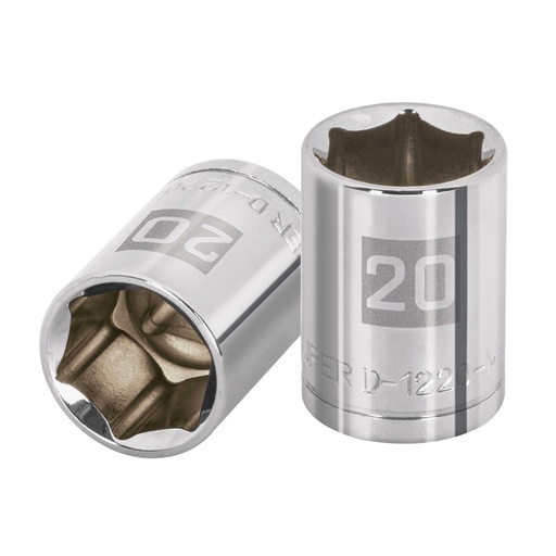 [13270] Dado de 20 mm, 6 puntas, cuadro 1/2', TRUPER D-1220-M