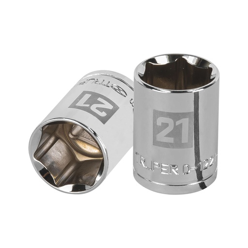 [13271] Dado de 21 mm, 6 puntas, cuadro 1/2', TRUPER D-1221-M