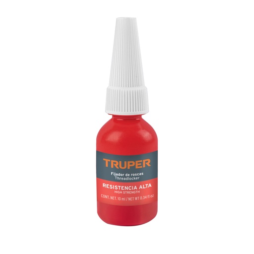 [103230] Fijador de roscas, permanente, 10 ml, rojo, TRUPER FRO-10R