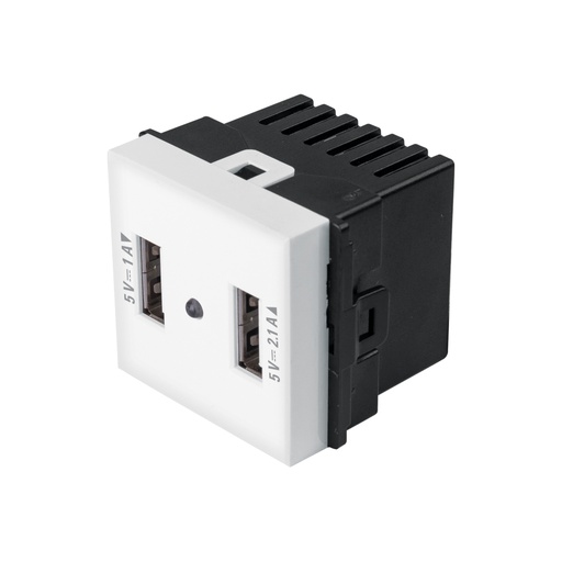 [29051] Toma con 2 puertos USB de 1.5 módulos, línea Toledo, BASIC C2USB-TB