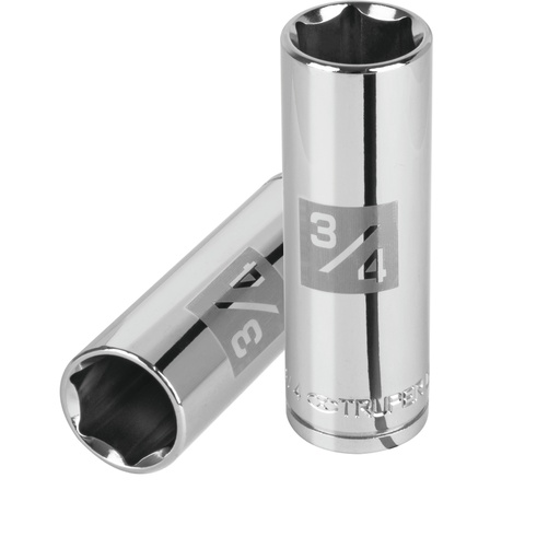 [13329] Dado largo de 3/4', 6 puntas, cuadro 1/2', Truper D-1224-HL