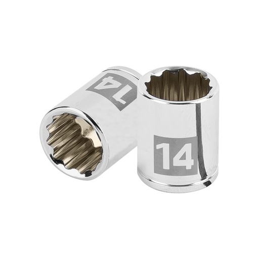 [100953] Dado de 14 mm, 12 puntas, cuadro 1/4', Truper D-1414-BM