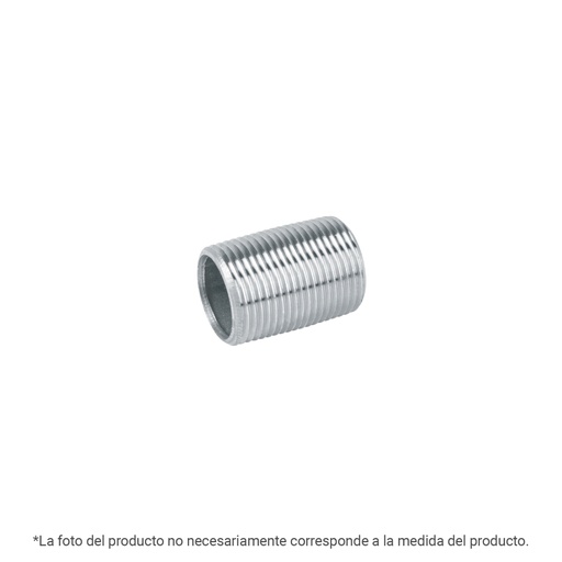 [43963] Niple de acero galvanizado 1/4' cuerda corrida, FOSET CG-477