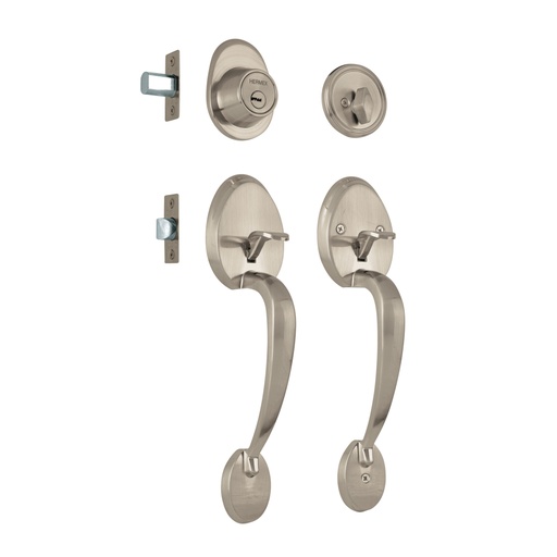 [44043] Doble jaladera, Lugo llave-mariposa, Níquel Satín, HERMEX CEP-41JJ