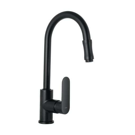 [44104] Monomando retráctil para fregadero, negro, FOSET RIVIERA RIM-82M