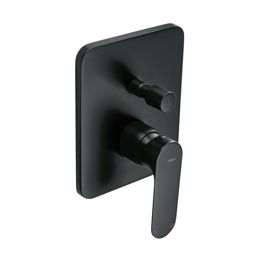 [44112] Monomando para regadera con desviador, negro, FOSET RIVIERA RIM-72M