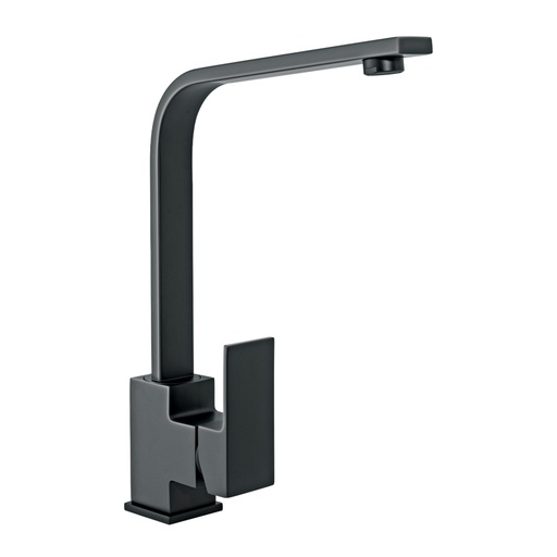 [44216] Monomando cuello alto para fregadero, negro, FOSET KUBO KUF-83M