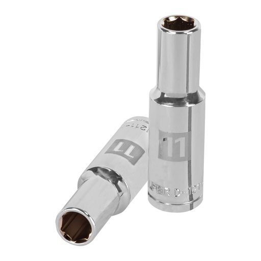 [13351] Dado largo de 11 mm, 6 puntas, cuadro 1/2', TRUPER D-1211-ML