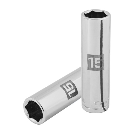 [13355] Dado largo de 15 mm, 6 puntas, cuadro 1/2', TRUPER D-1215-ML