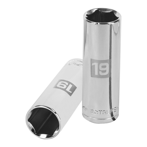 [13359] Dado largo de 19 mm, 6 puntas, cuadro 1/2', TRUPER D-1219-ML