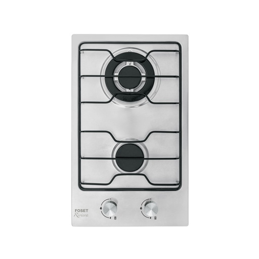 [45509] Parrilla gas empotrable 30 cm, 2 quemadores, esmalte, FOSET PAE-2F