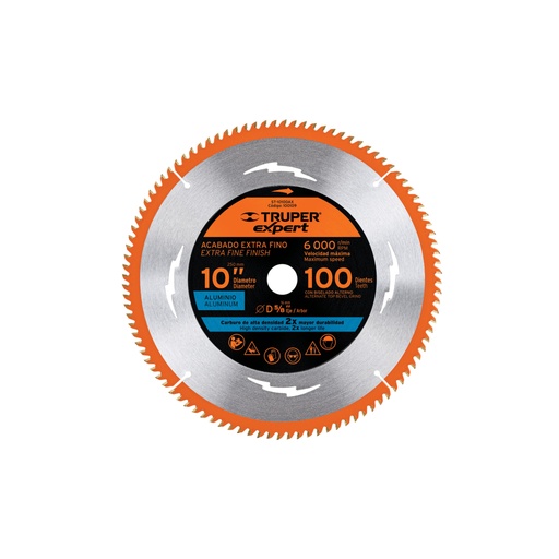 [100109] Disco sierra 10' p/aluminio, 100 dientes centro 5/8', EXPERT ST-10100AX