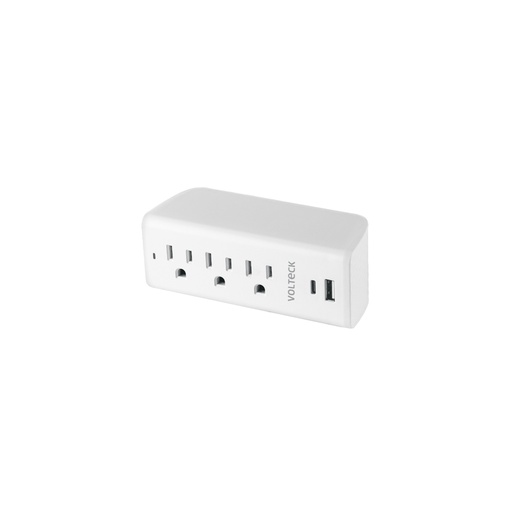 [45748] Multicontacto de pared, 490 Joules, 3 contactos y 2 USB A+C MUL-352U