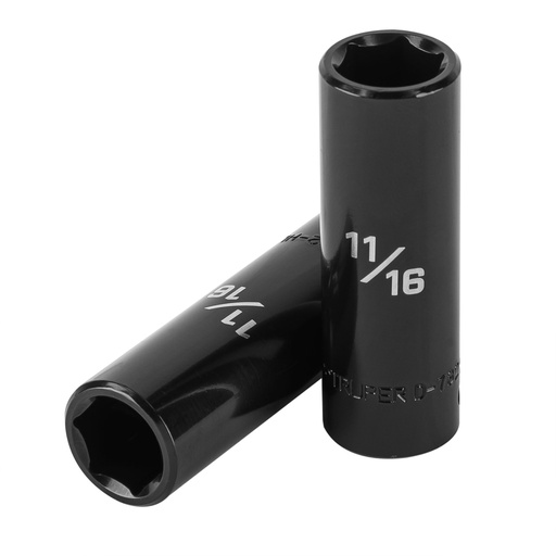 [13391] Dado largo impacto de 11/16', 6 puntas, cuadro 1/2', TRUPER D-7322-HL