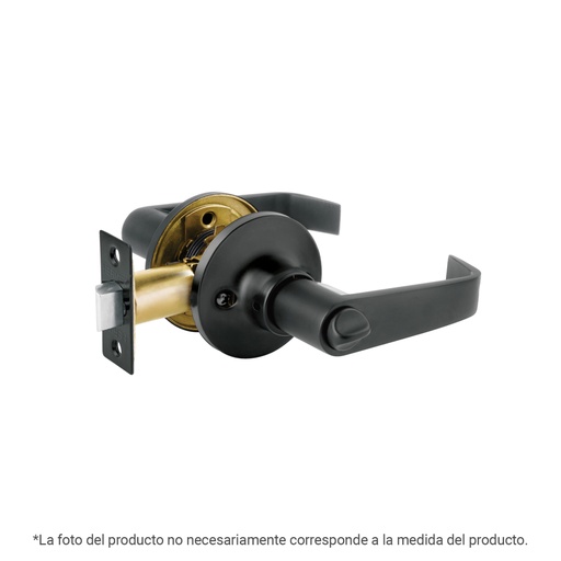 [48431] Cerradura manija 'Siena' p/recámara, negro mate, HERMEX CEMA-16R