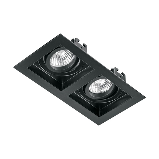 [49713] Luminario empotrable con 2 spots dirigibles, negro, VOLTECK EMP-721S