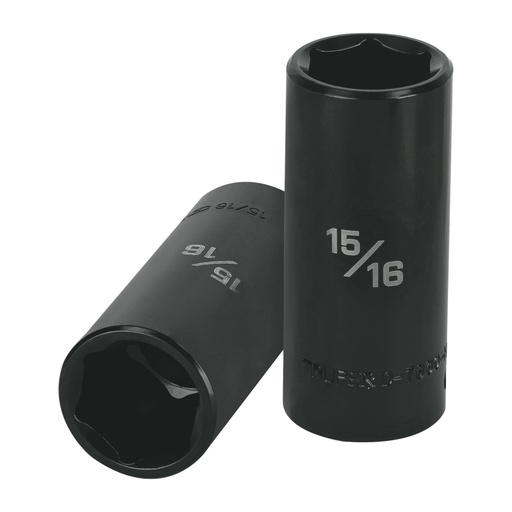[13395] Dado largo impacto de 15/16', 6 puntas, cuadro 1/2', TRUPER D-7330-HL