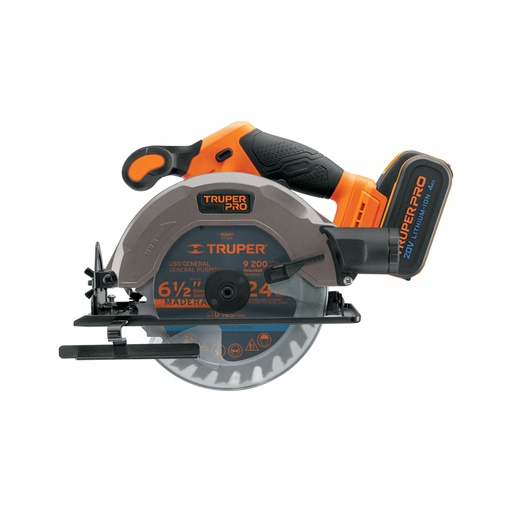 [103256] Sierra circular 6-1/2', 20V, 1 batería 4Ah, TRUPER PRO SICI-20A