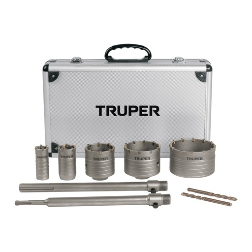 [103577] Juego de 9 brocasierras para concreto SDS Plus y MAX, TRUPER JBS-9C