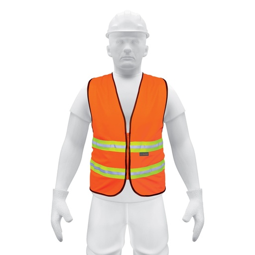 [13473] Chaleco de seguridad naranja alta visibilidad con cierre CHS-600N