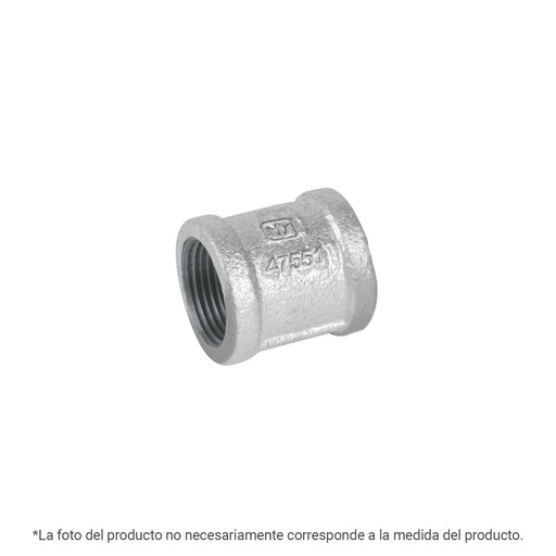[43965] Cople reforzado de acero galvanizado de 1/4', FOSET CG-207