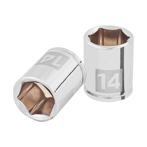 [100967] Dado de 14 mm, 6 puntas, cuadro 1/4', TRUPER D-1414-M