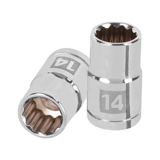 [13528] Dado de 14 mm, 12 puntas, cuadro 1/2', TRUPER D-1214-EM