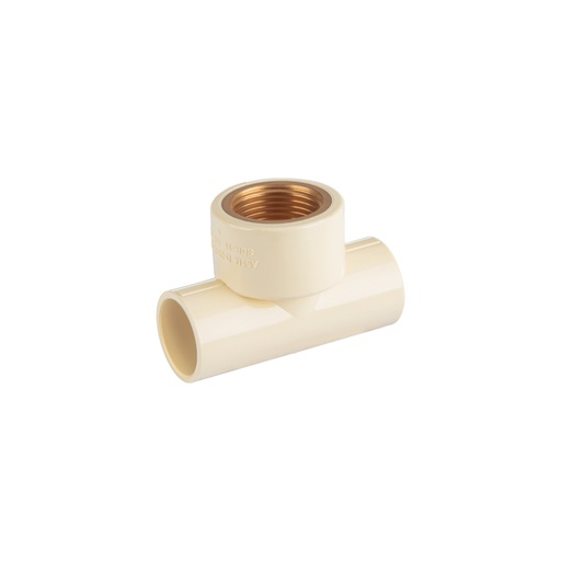 [44916] Tee de CPVC 3/4' rosca central hembra inserto latón, FOSET CPVC-704