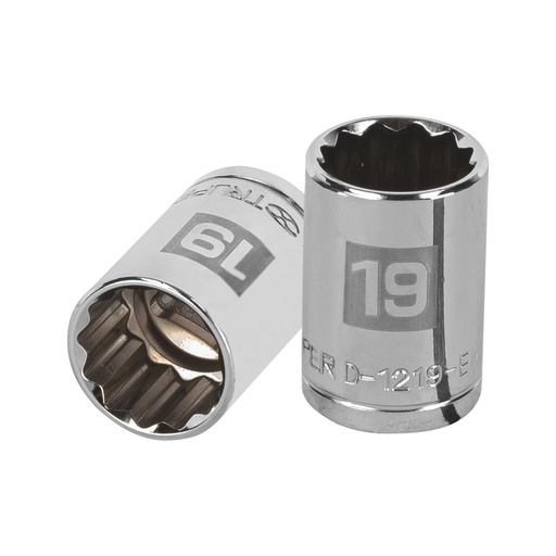[13533] Dado de 19 mm, 12 puntas, cuadro 1/2', TRUPER D-1219-EM