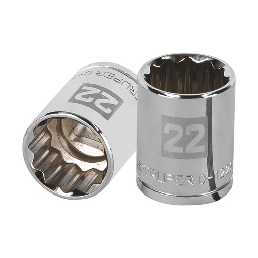 [13536] Dado de 22 mm, 12 puntas, cuadro 1/2', TRUPER D-1222-EM