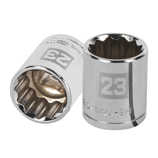 [13537] Dado de 23 mm, 12 puntas, cuadro 1/2', TRUPER D-1223-EM