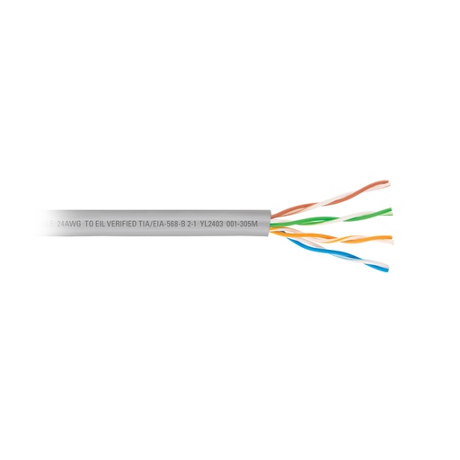[47382] Metro de cable UTP CAT5E, Bobina de 305m, gris, VOLTECK CBR-53G