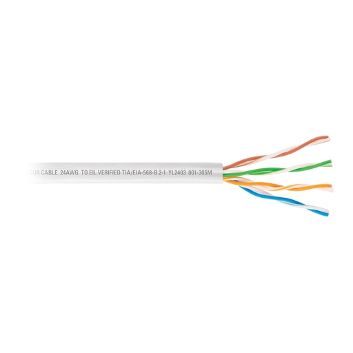 [47383] Metro de cable UTP CAT5E, Bobina de 305m, blanco, VOLTECK CBR-53B