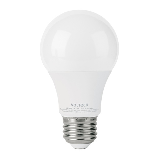 [48297] Foco LED 9W (60W) A19 6500K blanca fría, atenuable, VOLTECK LED-60DF