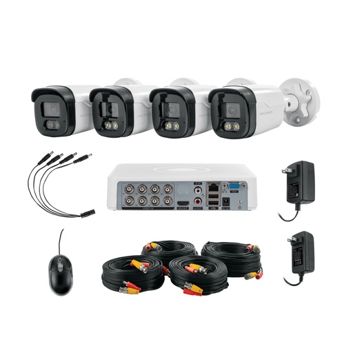 [49588] Kit video vigilancia, 8 canales, 4 cámaras, 5MP, Disco 1TB CTV-KIT-8A