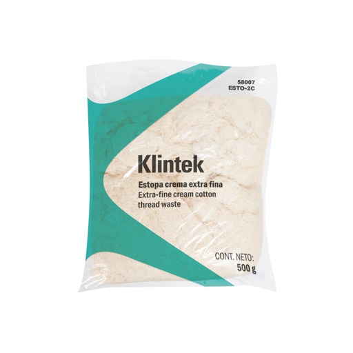 [58007] Bolsa de 1/2 kg de estopa extra fina, color crema, KLINTEK ESTO-2C