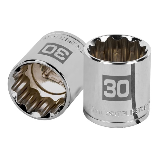[13544] Dado de 30 mm, 12 puntas, cuadro 1/2', TRUPER D-1230-EM