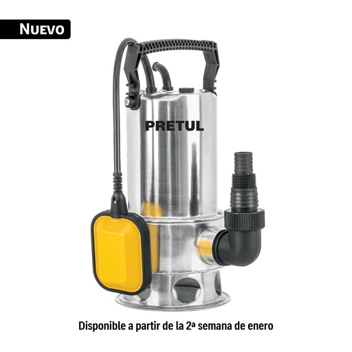 [29897] Bomba sumergible acero inoxidable, agua sucia, 1HP, PRETUL BOS-1SMP