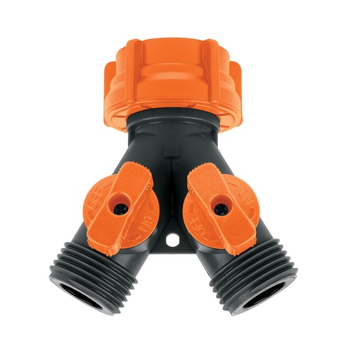 [104217] Conector 'Y' 3/4' plástico con tuerca móvil p/manguera AD-2T