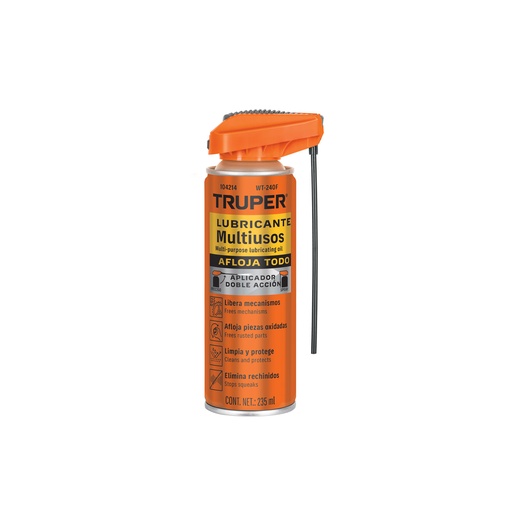 [104214] Lubricante multiusos aerosol aplicador doble acción, 235 ml WT-240F