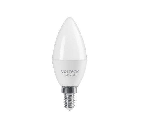 [43754] Foco LED tipo vela 4W (25W) 2400K luz ámbar, E12, VOLTECK LED-V42C