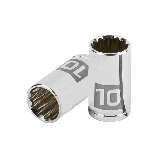 [100982] Dado de 10 mm, 12 puntas, cuadro 1/4', TRUPER D-1410-BM